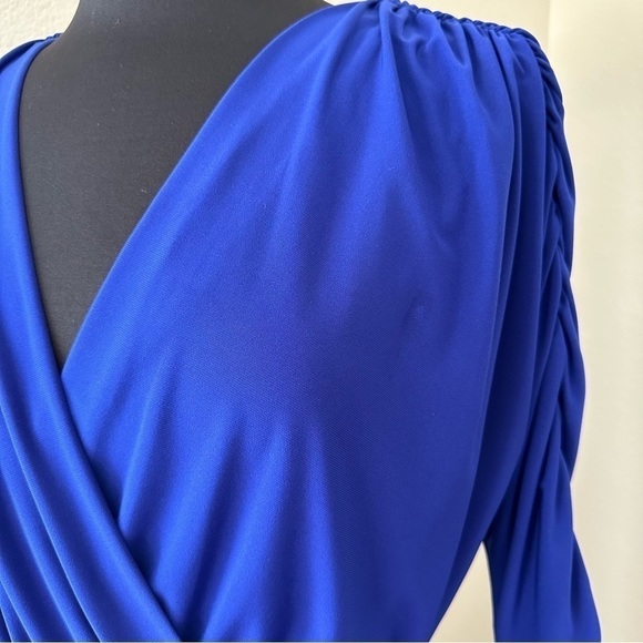 Eliza J Blue Ruched High Low Dress - Picture 5 of 13